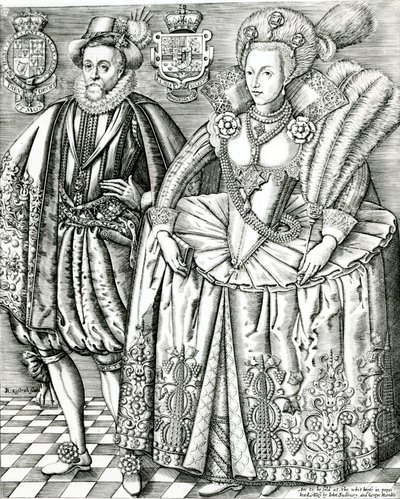 Portrait of James I and Anne of Denmark by Renold Elstrack